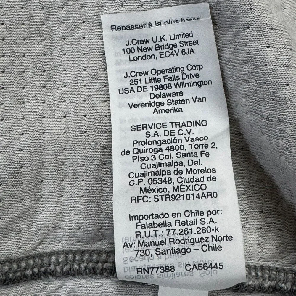 J.Crew‎ Knit Goods Quarter Zip Sweatshirt Mens Medium Heathered Gray Pullover